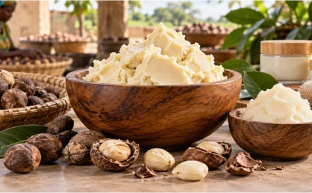 • Natural Nigerian shea butter with clean shea nuts