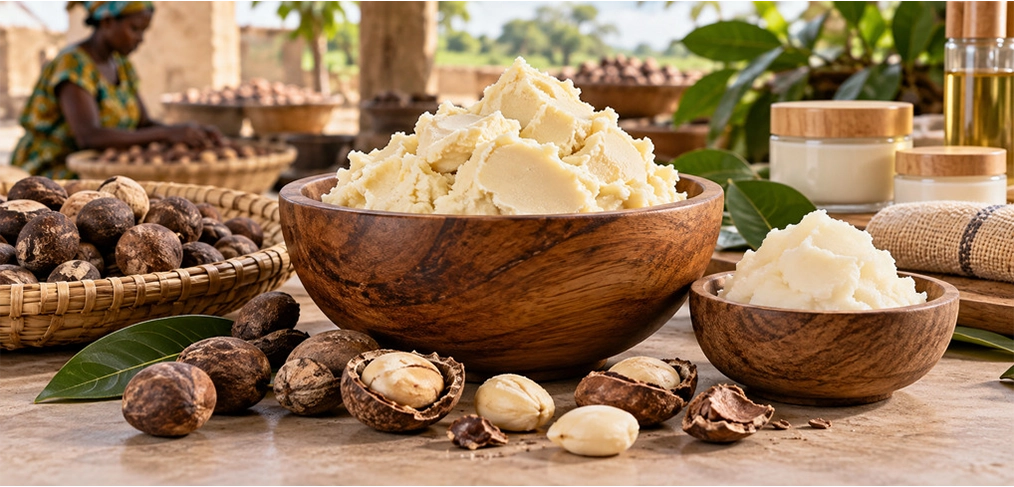• Natural Nigerian shea butter with clean shea nuts