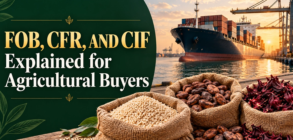 Cargo vessel at a port handling agricultural commodity shipments